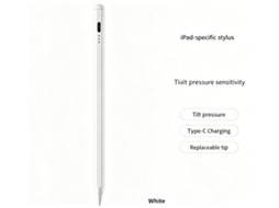 Caneta Capacitiva para Ipad com Pressão de Inclinação e Carregamento Tipo C Ponta Substituível YANYXR