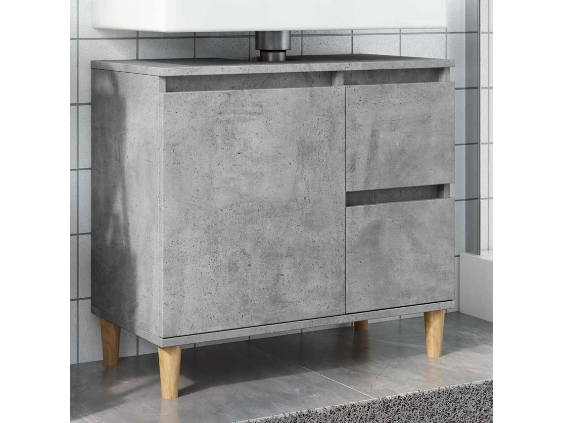 Vidaxl Móvel P/ Lavatório 65x33x60 Cm Deriv. Madeira Cinzento Cimento