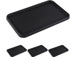 Tapetes Antiderrapantes De Silicone Preto, Conjunto De Bandeja Multifuncional Com 4 Peças, Design
