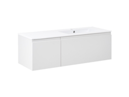 Móvel De Casa De Banho Suspenso Com Lavatório BELIANI Coroico De Mdf Cinzento Claro 120x46x38