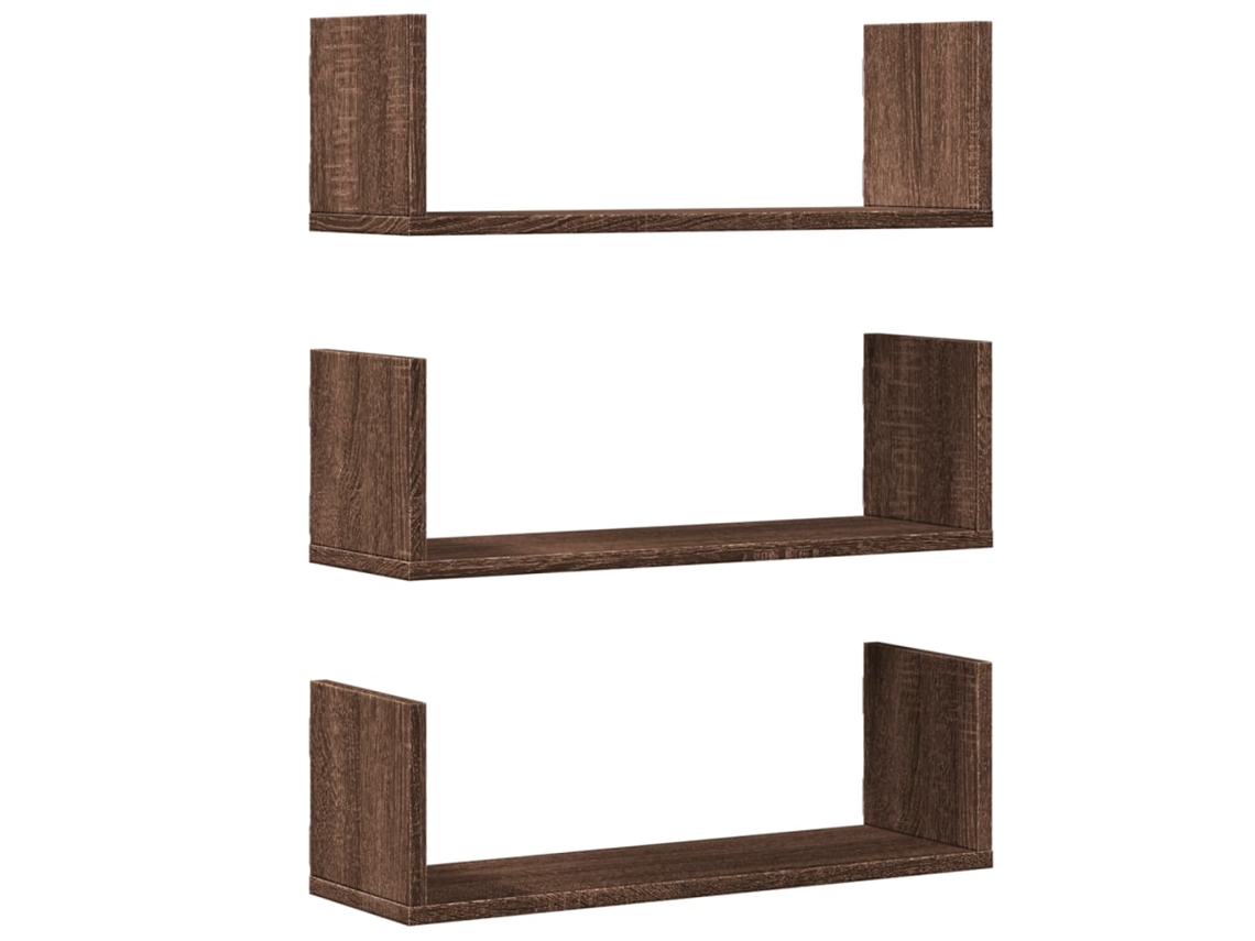 Wall Shelf, Wall Shelves Vidaxl Marrom Madeira Processada (58 X 18 X 18 Cm)