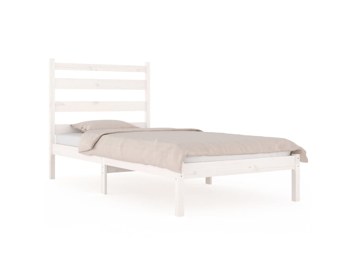 Bed Frame, Bed Frames Vidaxl Branco Madeira De Pinho (100 X 200 Cm)