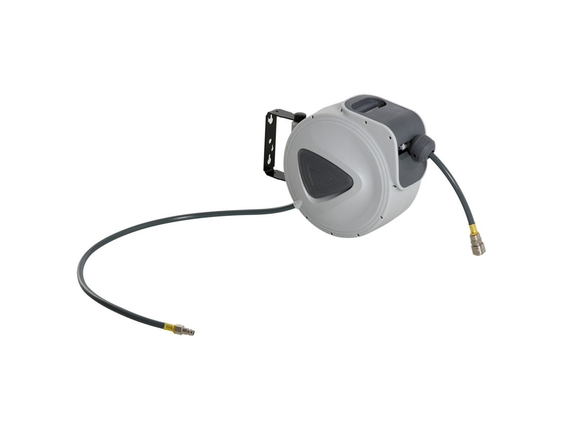 Carretel MARCA de ar comprimido, 20 m, 1/4" BSP, 3/8", automático, parede, cinzento