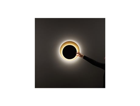 Plafon Led Drum em Metal Preto Dourado Fosco 43W PERENZ