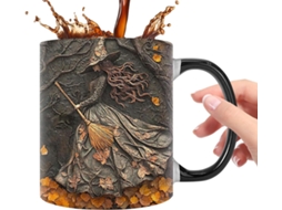 Caneca De Café De Halloween, Estampa De Bruxa, 350 Ml