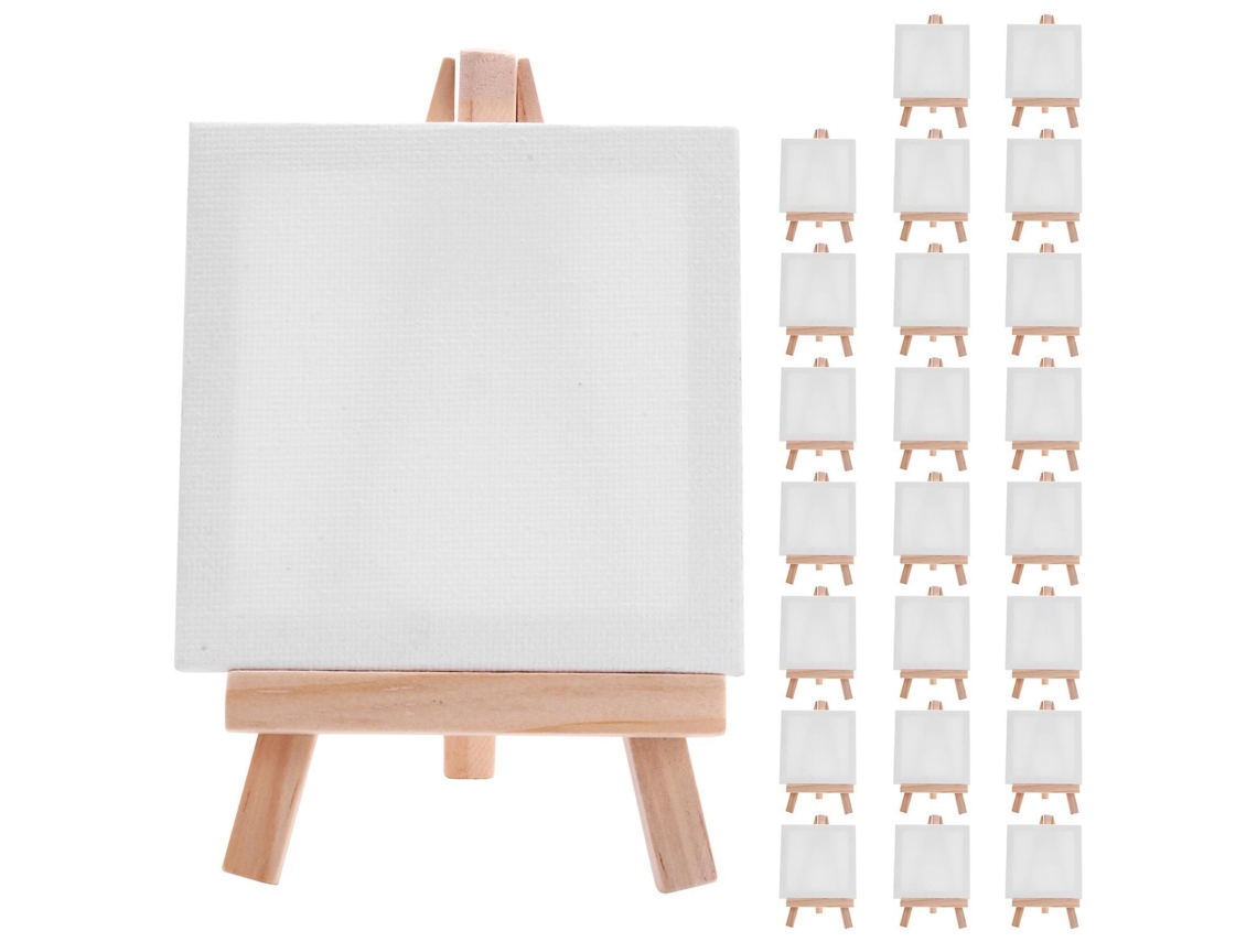 Kit Com 24 Mini Cavaletes De 5 Polegadas E Mini Telas De 3x3 Polegadas Para Artesanato E Desenho