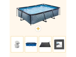 Exit-toys Piscina Exit Retangular - Efeito Pedra - 300x200x65 Cm - 5-peças S195