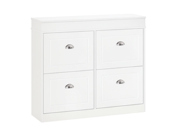 Sapateira de entrada com 2 gavetas basculantes e prateleiras para 16 pares (81,5x25x83 cm) Branca S/MARCA