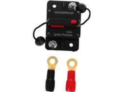 Disjuntor Rearmavel para proteção contra sobrecorrente em sistemas de áudio automotivos.