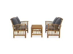 Conjunto de 3 Lounge de Jardim com Almofadões Acácia Maciça MAISON EXCLUSIVE