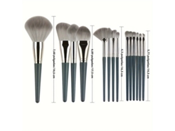 Conjunto de 14 Pincéis de Maquiagem com Cerdas Macias de Nylon, Ideal para Viagem. MDUG