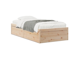 Bed Frame, Bed Frames Vidaxl Marrom Madeira De Pinho (90 X 190 Cm)