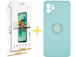 Capa + 2 Películas para iPhone 12 SKYHE Verde Água