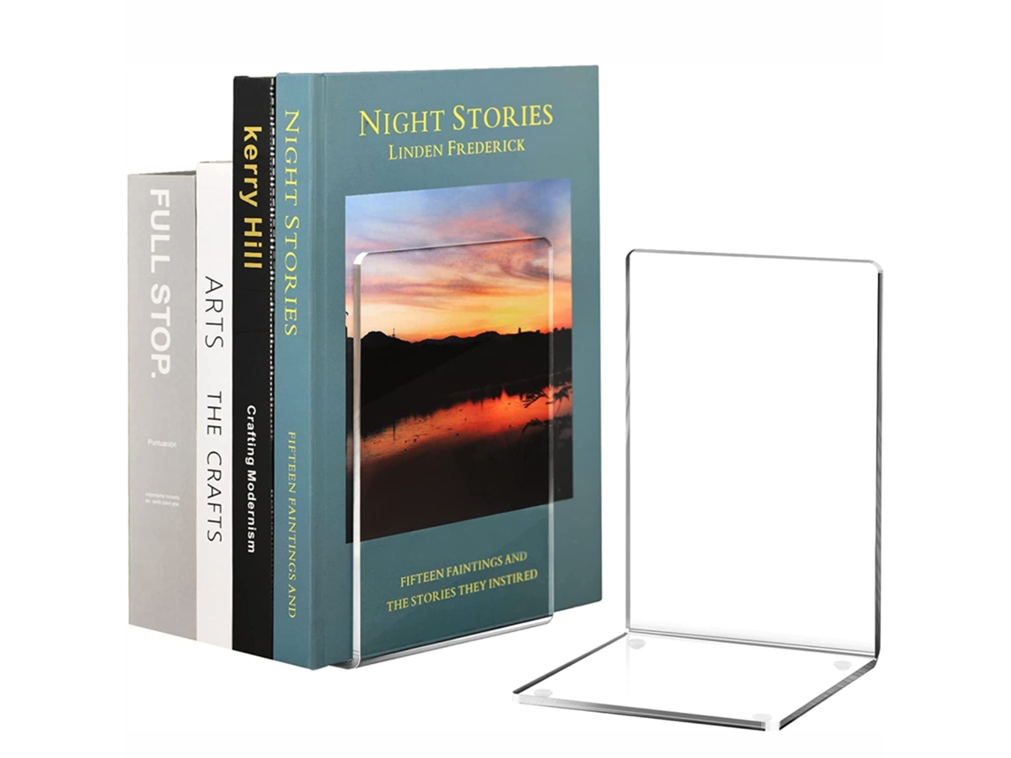 Conjunto De 4 Suportes Para Livros Em Acrílico, Transparentes E Reutilizáveis, Ideais Para Escola, Escritório, Biblioteca, Quarto E Mesa De Trabalho