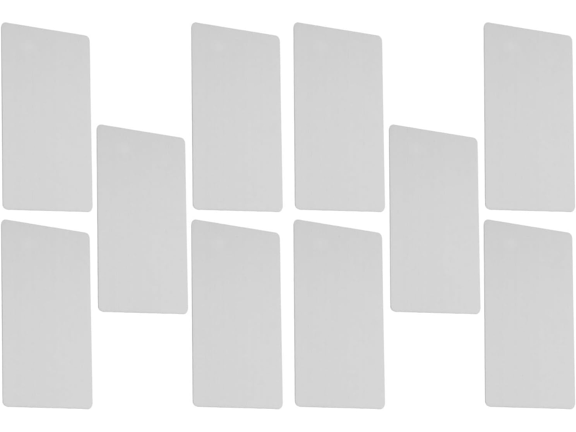 Conjunto de 10 Pacote com Cartões Metálicos em Branco Alipis para Gravação, Visita Aço Inoxidável, Etiquetas M