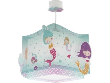 Pendente infantil - DALBER - Sereias - Motivo sereia - C 24 cm - A 24 cm - Rosa - Verde