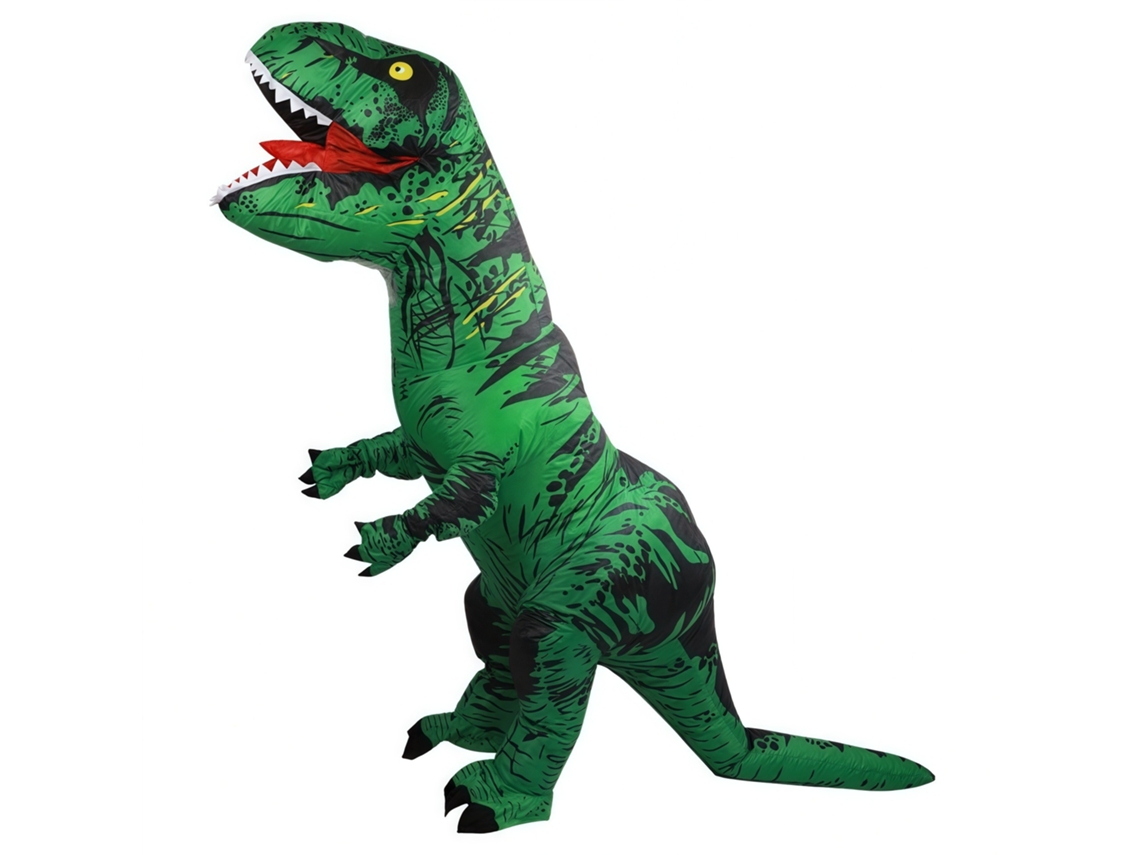 Fato Inflável Dinossauro T-rex Infantil 140cm - Verde - Eifson