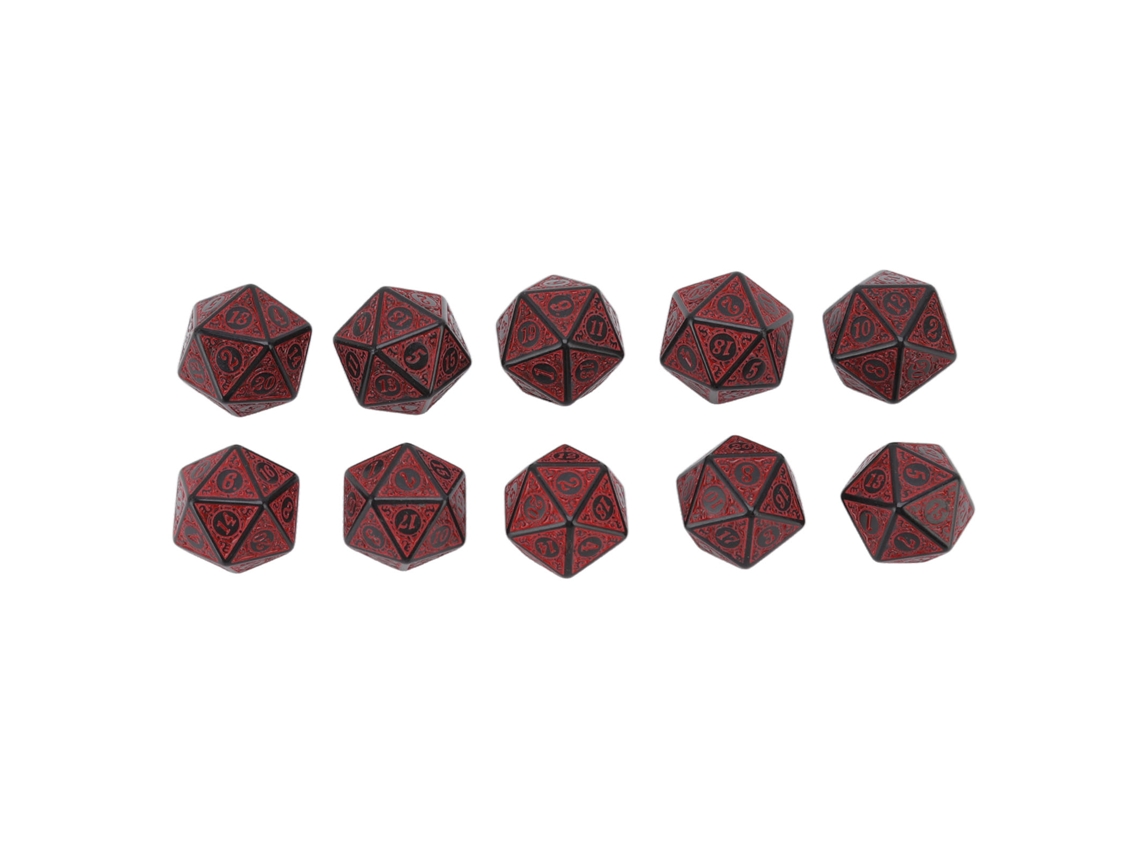 Mali 10 Dados Poliédricos de Acrílico para Jogos de Tabuleiro Rpg 20 Lados Multipropósito