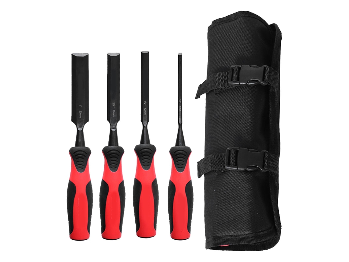 Conjunto de 4 picaretas de madeira com alça TPR 6mm a 25mm S/MARCA