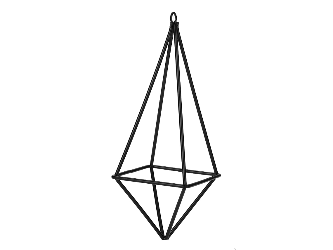 Suporte de Parede para Plantas Aéreas Tillandsia Hanging Rack com Design Quadrilátero para Decoração de Ambientes Preto | S/MARCA