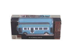 Modelo De Ônibus Para Decoração De Escritório Brinquedo De Veículo Com Tração Para Trás Colecionável Para Crianças Cor Azul