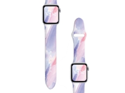 Faixa Silicone Macio Floral Para Iwatch 7 Série Rima Roxa 42/44/45mm