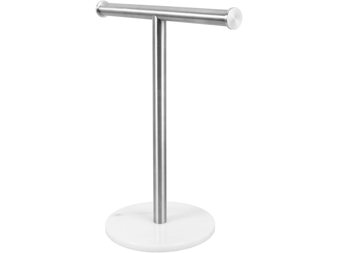 Suporte Para Toalha De Mão Bancada Banheiro, Suporte Para Toalhas Em Aço Inoxidável Formato De T Com Base Mármore