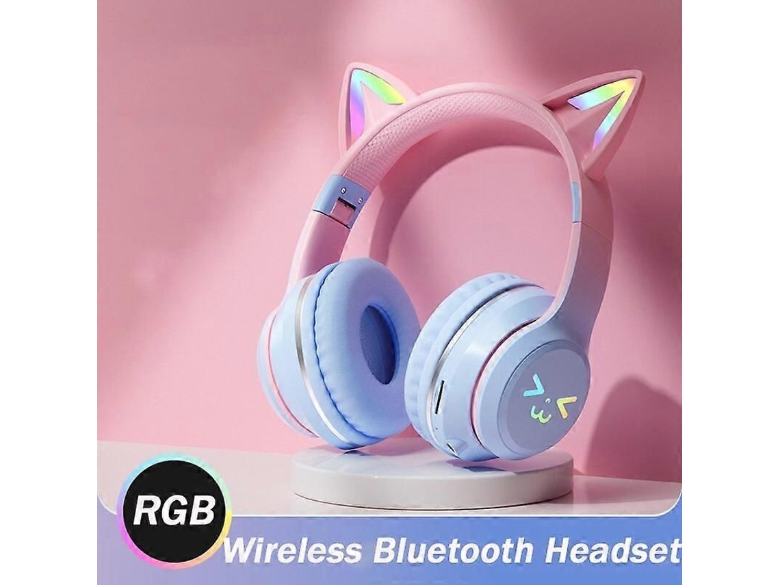 Fones De Ouvido Bluetooth Com Cores Em Degradê, Sem Fio, Com Microfone, Dobráveis, Som Hi-fi Para Jogos, Compatíveis Com Cartão Tf, Cancelamento