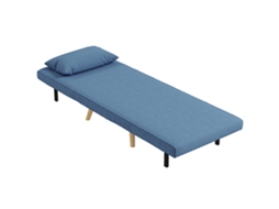 Poltrona, Cama Conversível 3 Em 1 (solteiro), Encosto Em Tecido Com 5 Posições E Almofada, Azul