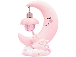 Luminária Noturna Led Infantil em Resina com Desenho de Lua CHABERLU
