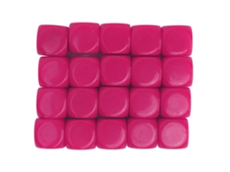 Dados de plástico brancos de 16mm com bordos arredondados, brinquedos didáticos, vermelho e rosa | S/MARCA
