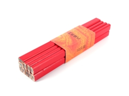 10unidades Lápis de Carpinteiro Vermelho Duro Octogonal 175mm Madeira para Carpintaria S/MARCA