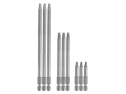 Conjunto 9 Brocas Furo Quadrado 50/100/150mm Aço S2 Magnéticas Elétricas para Parafusadeira Recarregável