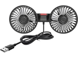 Ventilador Portátil De Duas Cabeças Para Carro, Resfriamento Automático, Usb 5v, Ventosa Dupla, Rotação De 360 Graus, 3 Velocidades