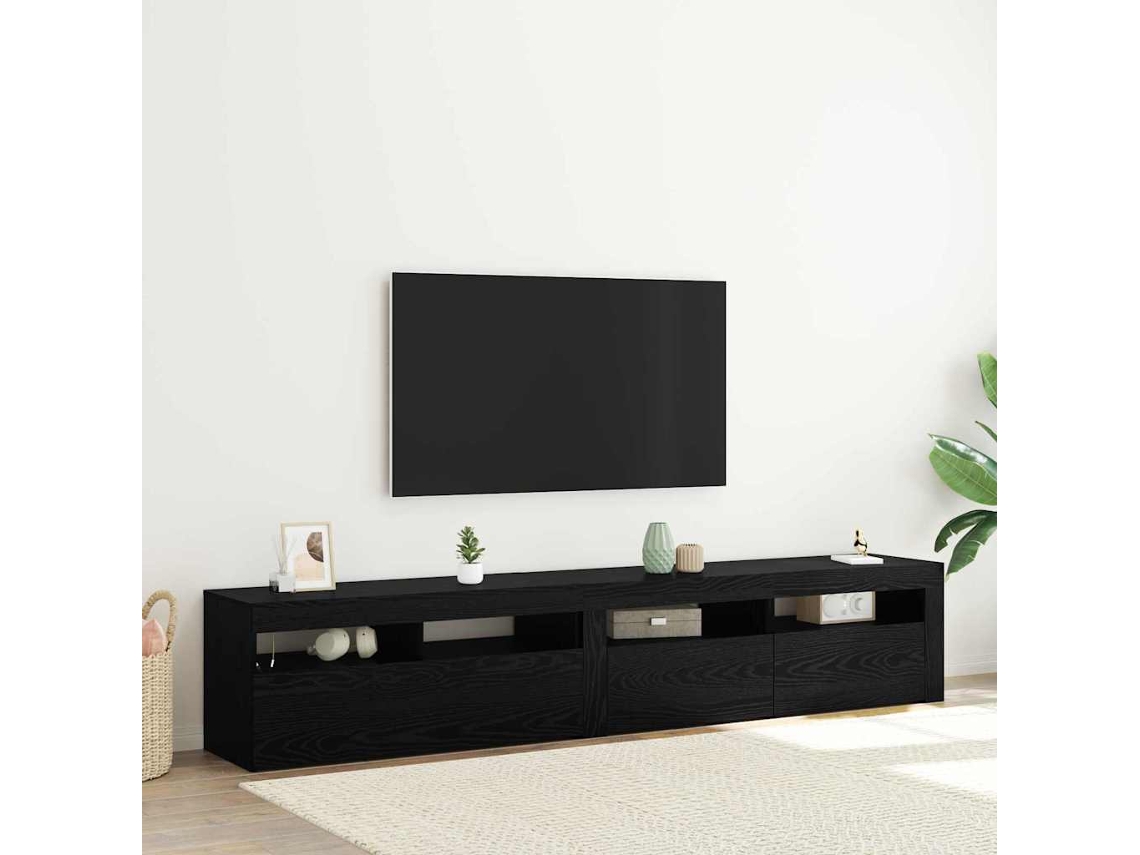 Vidaxl Gabinete Para Tv 2 Unid. Carvalho Preto Derivados De Madeira