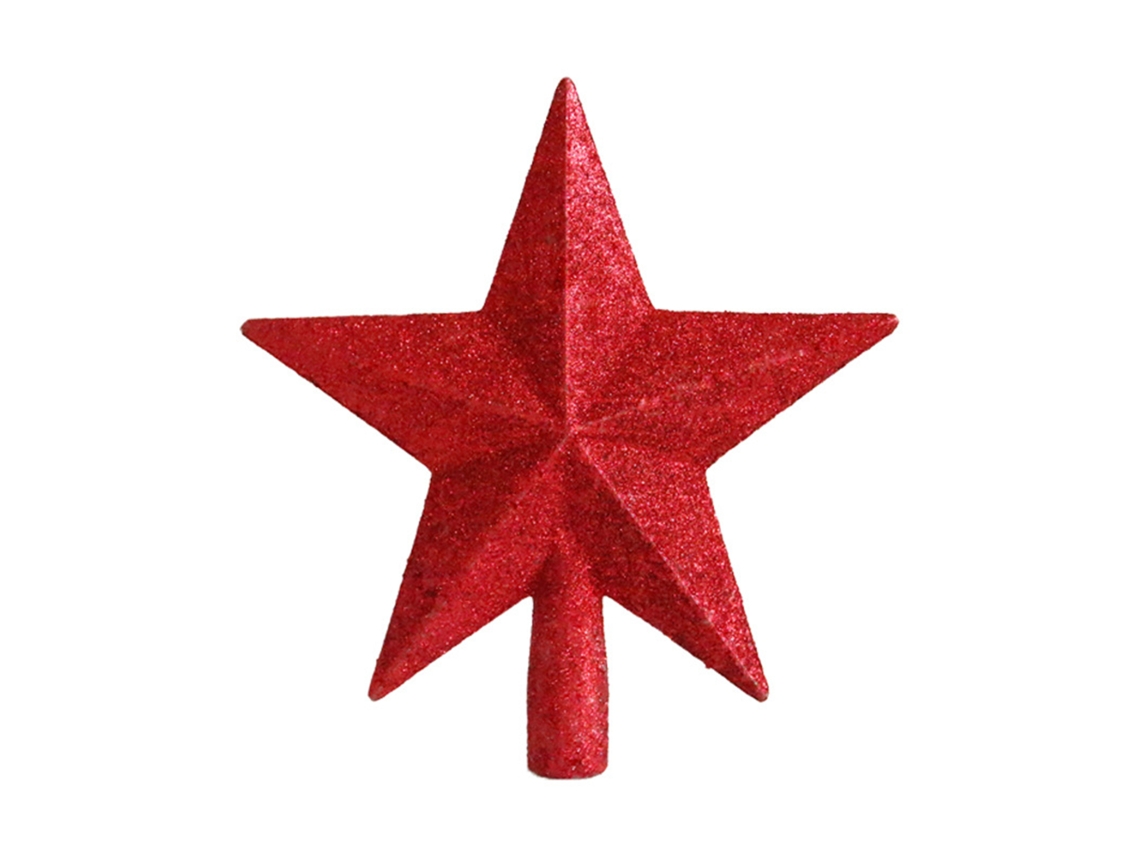 Laxiscreed Estrela De Natal Com Glitter Vermelho, Decoração Festiva De Árvore, 25cm