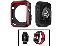 Capa Military + Bracelete SportyStyle + Película de Hydrogel PHONECARE Apple iWatch Series 6 - 40mm Preto e Vermelho