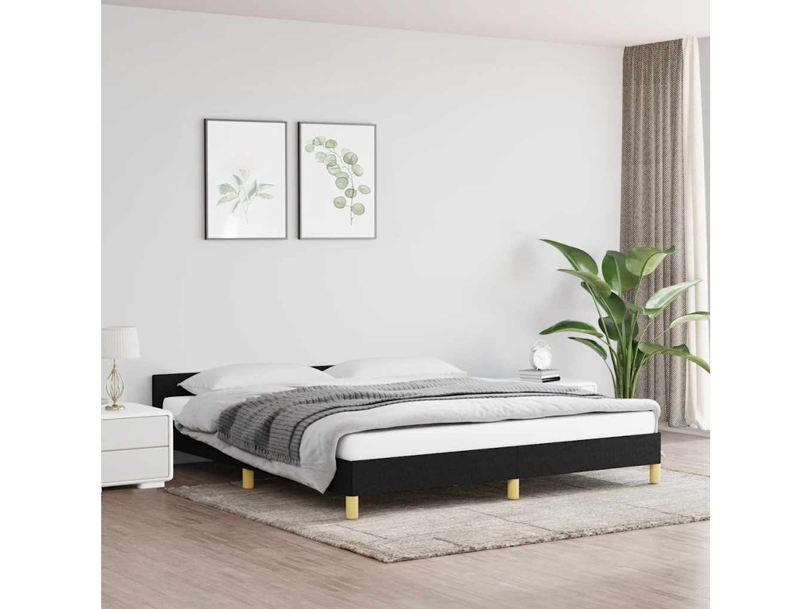 Estrutura De Cama Sem Colchão 180x200 Cm Tecido Preto