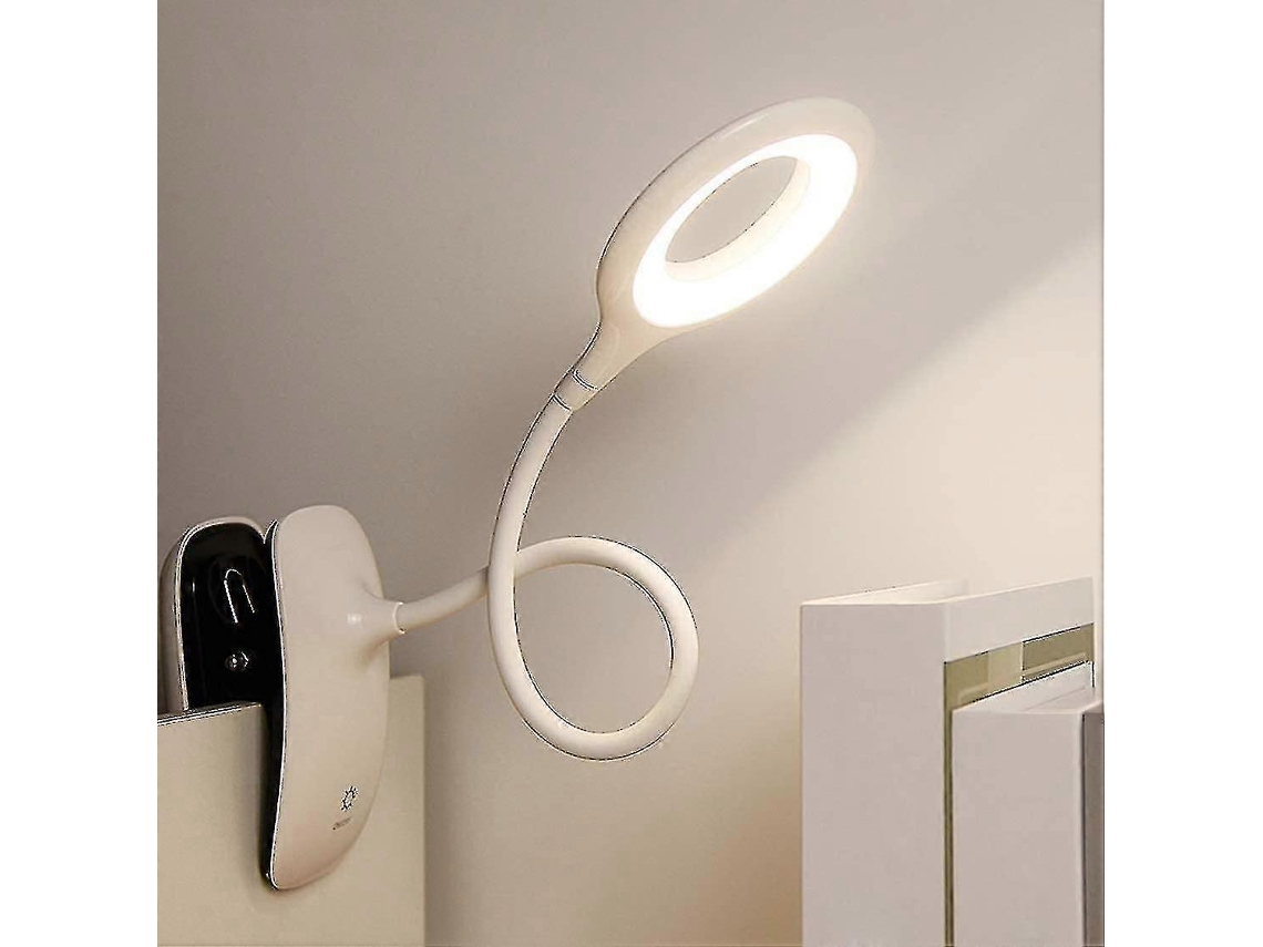 Led Clip-on Reading Lamp Dimmable Eye Protection Table Lamp Cywhite