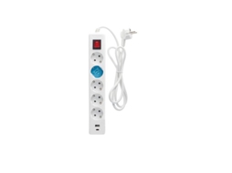 Base Múltipla 5tusb Ca Com Switch Com Cabo De 1,4m Em Polipropileno Branco Gsc (3x1,5mm)