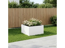 Vidaxl Vaso De Jardim Branco 100 X 100 X 40 Cm Aço Laminado A Frio
