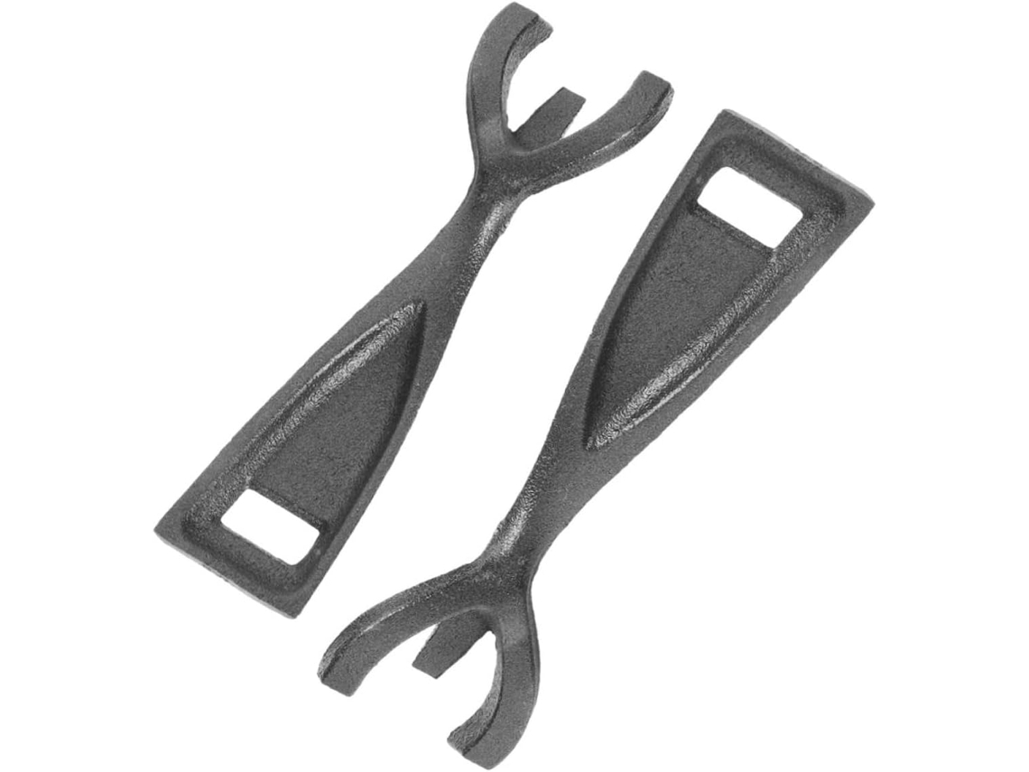 Pinça Teppanyaki De Ferro Preto 2 Peças Para Churrasco E Chapa