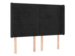 Headboard, Headboards Vidaxl Preto Veludo (147 X 16 X 118/128 Cm)