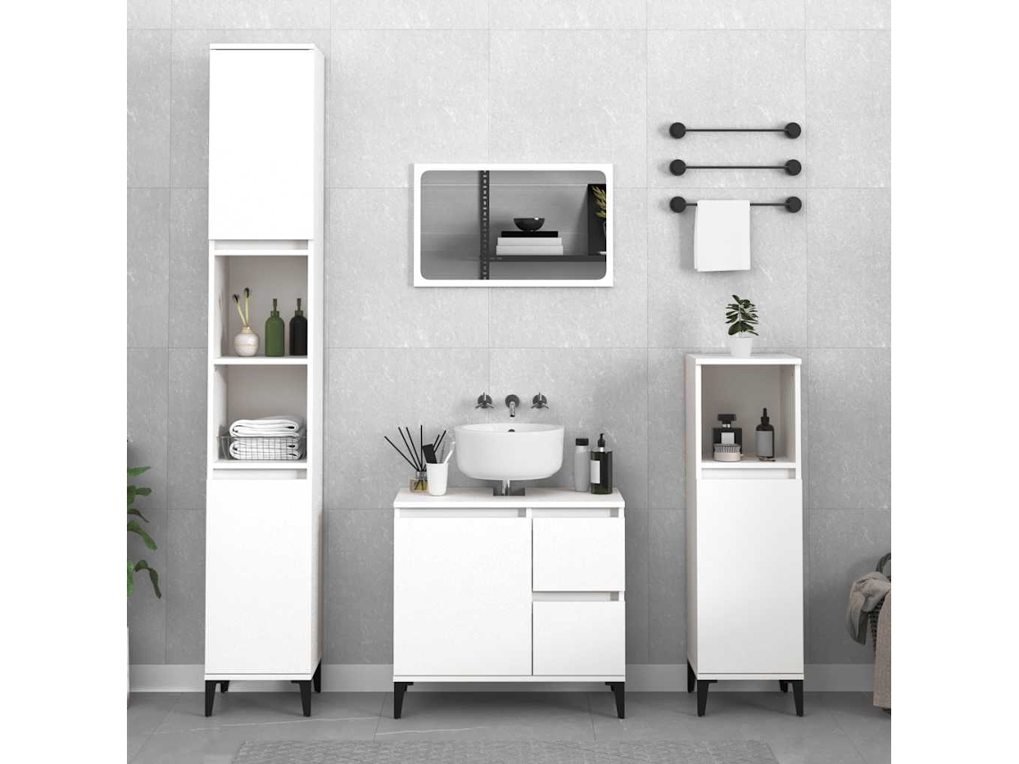 Vidaxl Armário De Casa De Banho 65x33x60cm Derivados De Madeira Branco