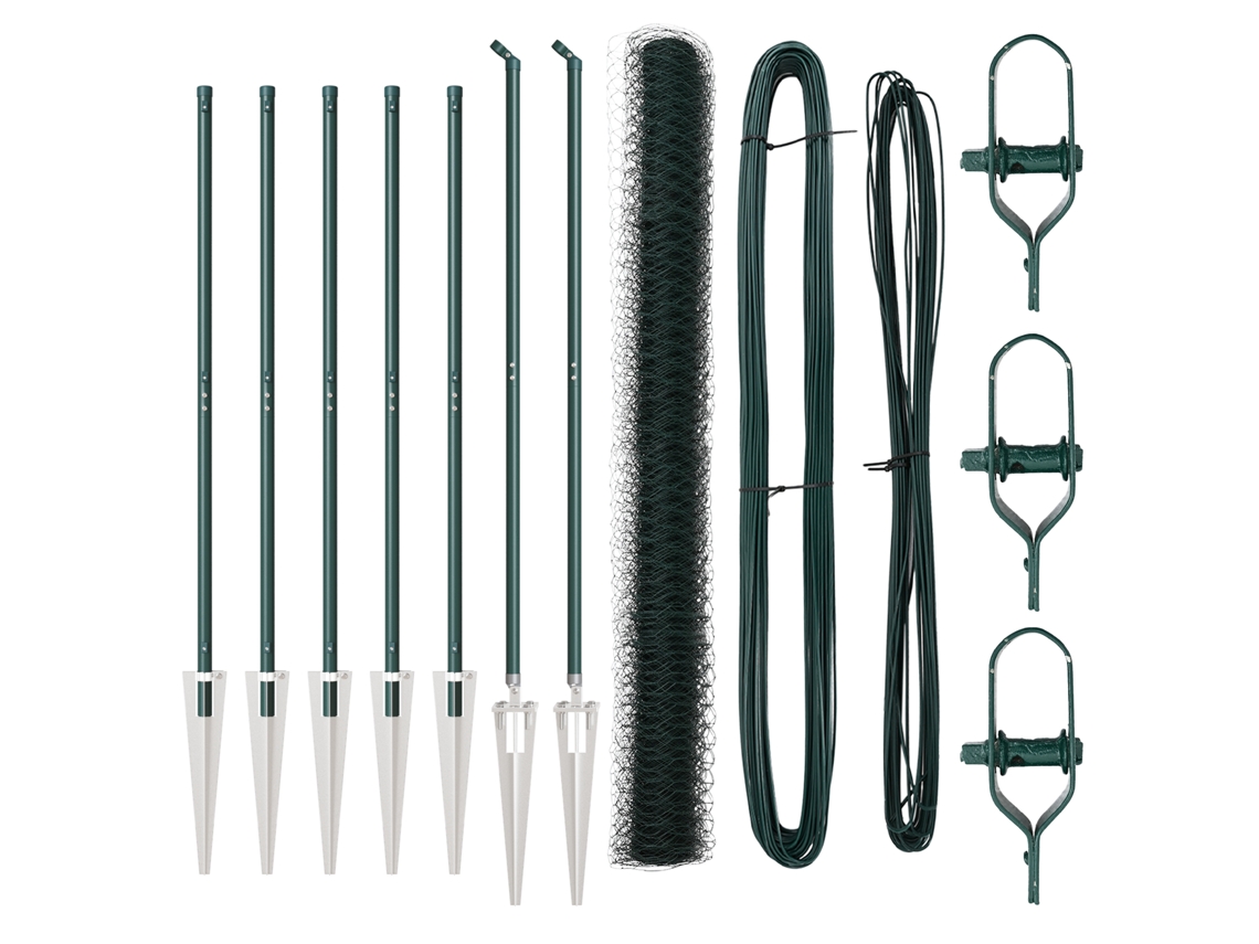 Conjunto 1 Cerca Externa Vidaxl Verde Aço (10 X 1,5 M)