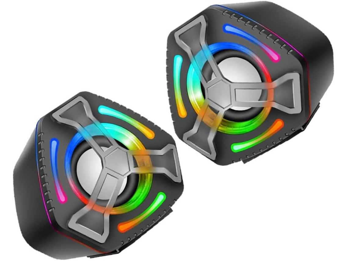 Caixa de Som para Computador em Abs com Iluminação Colorida Personalizável e SFUSHOS