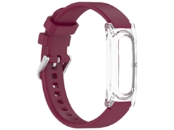 Pulseira Para Google Fitbit Air, Silicone Dividida（Vermelho Escuro）czhmart