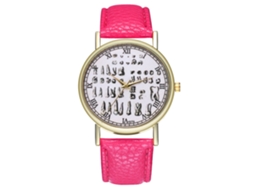 Reloj Casual Fashion Unisex De Cuarzo Con Correa De Cuero Zhoulianfa (rojo Rosa)