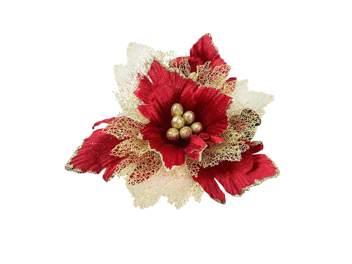 Flôr de Natal para Árvore de Natal Vermelha, Diâmetro 30cm LAXISCREED