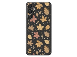 Capa Traseira De Tpu Com Borda Reta E Estampa De Folhas Para Samsung Galaxy A16 5g 4g, Preta